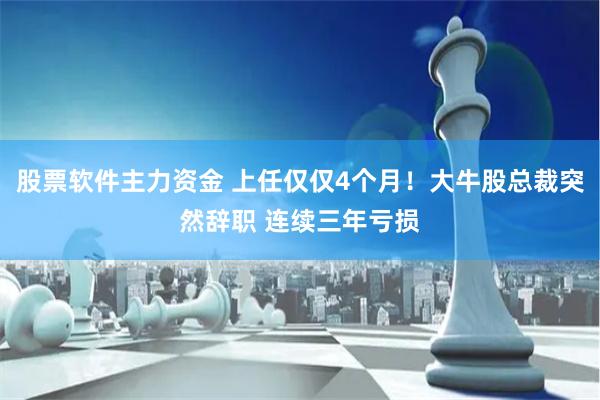 股票软件主力资金 上任仅仅4个月！大牛股总裁突然辞职 连续三年亏损