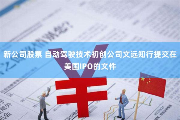 新公司股票 自动驾驶技术初创公司文远知行提交在美国IPO的文件